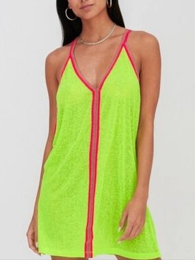 PITUSA neon Green cover up Dress Beach swim